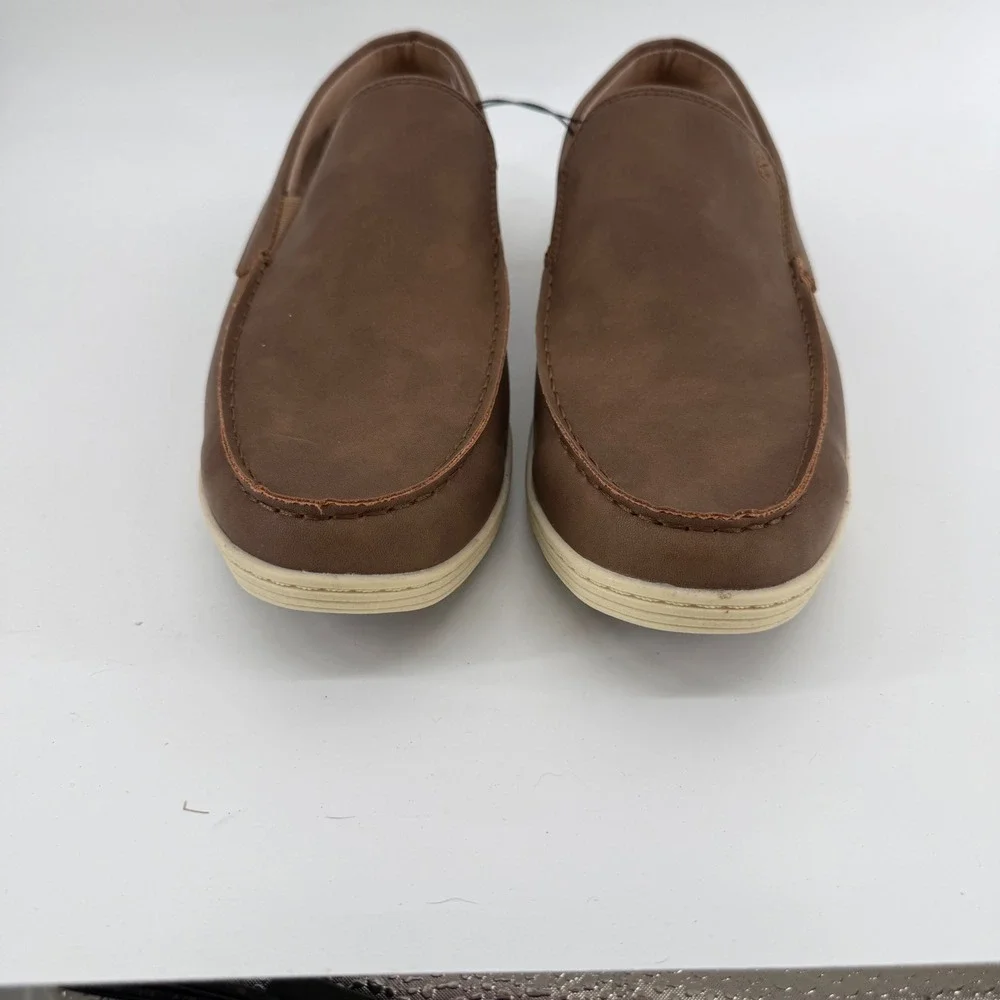 IZOD Seapoint Mens 13 Tan Brown Slip On Loafers Memory Foam Shoes‎ 1861593